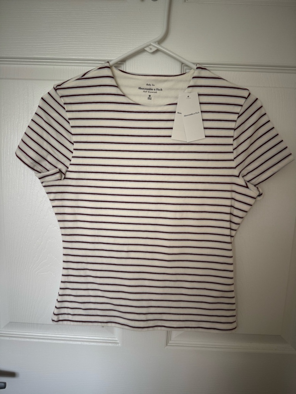 Abercrombie & Fitch Women's Ivory Striped Tee